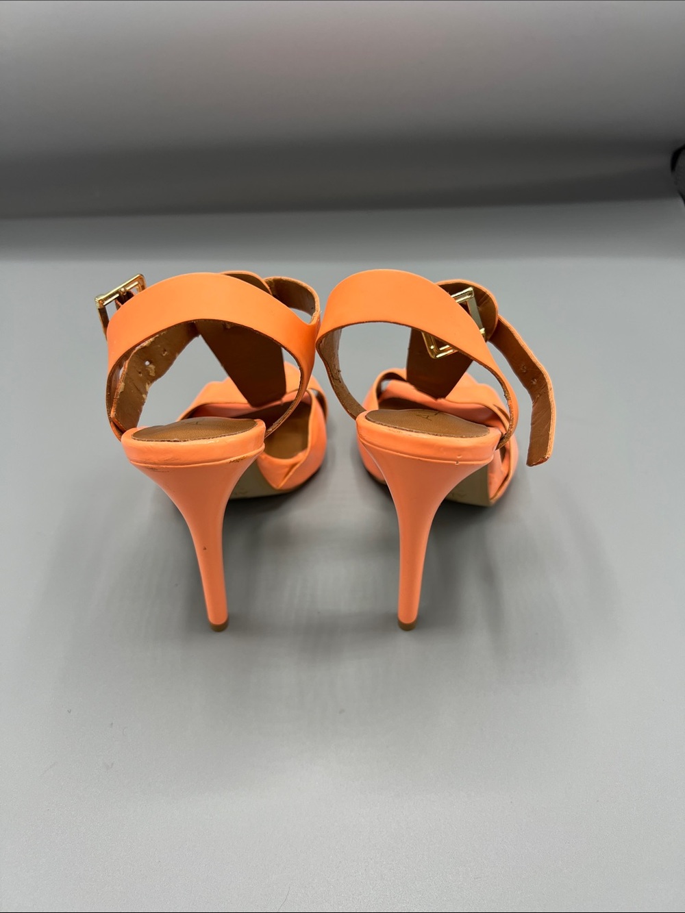Aldo Women's Orange Strappy High-Heel Sandal size 7.5 - Picture 4 of 9